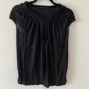 Maje size small black sleeveless pleated boxy top